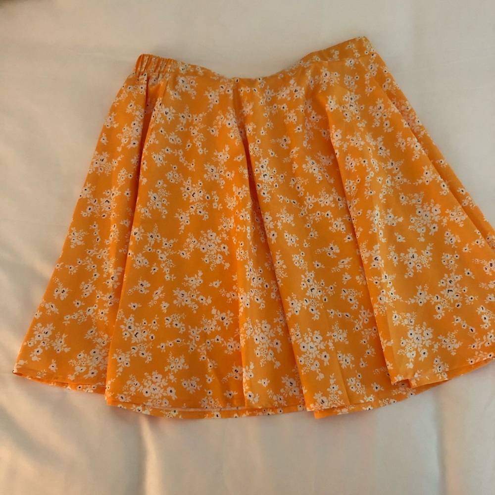 Yellow flower print skirt